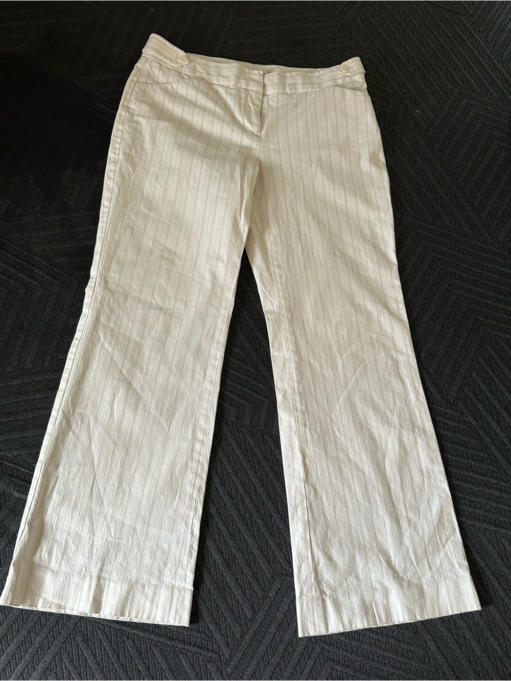 Express Editor Cream-Striped Dress Pants